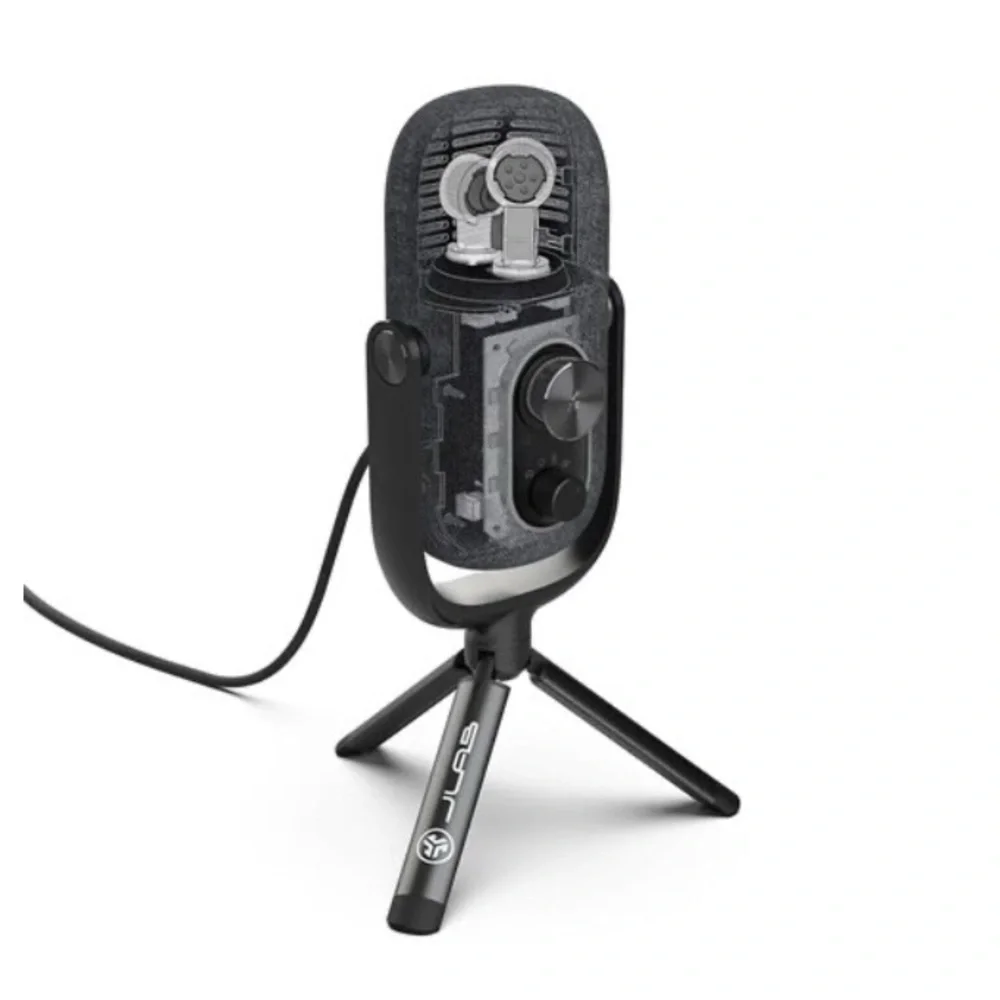 USB Desktop Microphone with RGB Ring - Black Fabric